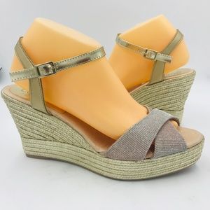 Cordani Metallic Silver & Gold Espadrille Wedges